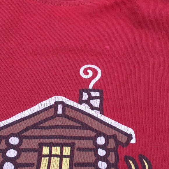 LIFE IS GOOD Long Sleeve Red Multi Color Snow Winter Cabin Print Shirt - Picture 15 of 16